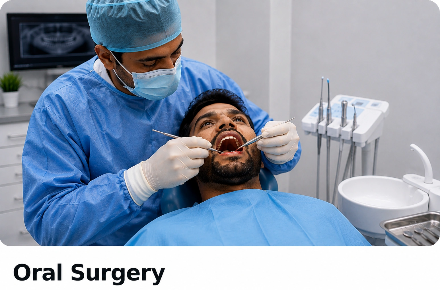 Dr. M.A. Vinoth at Sriram Dental Care offers comprehensive oral surgery services, including wisdom tooth removal, impacted tooth extraction, and minor oral surgical procedures, with a focus on safety, comfort, and effective recovery.